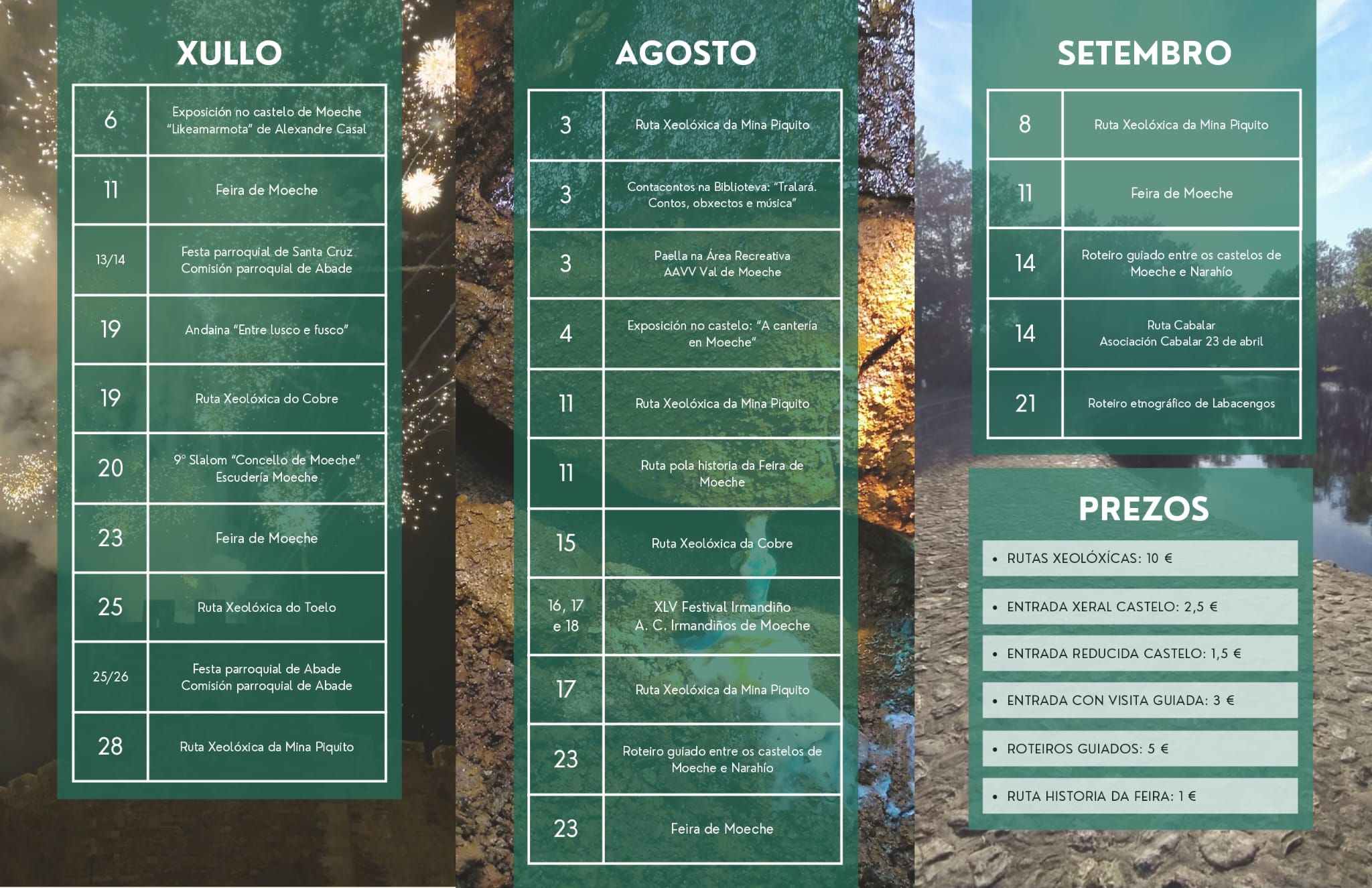 Calendario estival do concello de Moeche