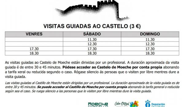 Cartel das visitas guiadas no Castelo de Moeche