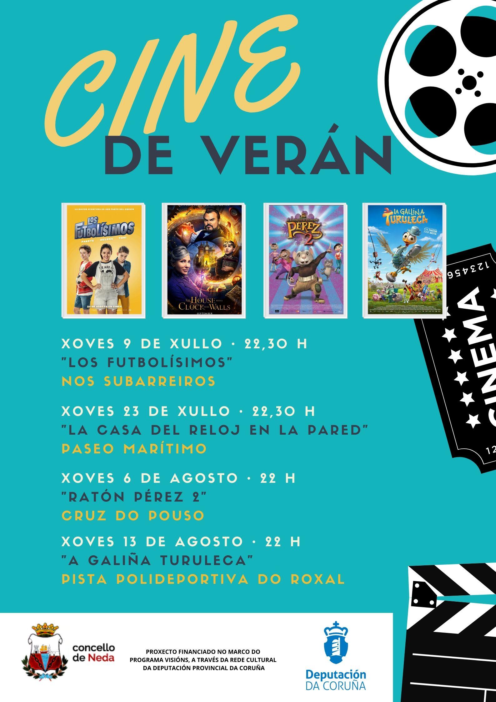 Cartaz do ciclo de cine de verán do Concello de Neda