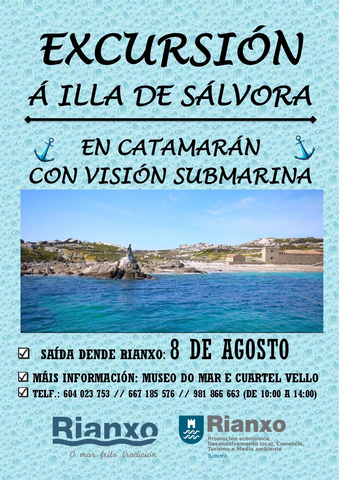 excursión catamarán visión submarina Rianxo illa de Sálvora ría de Arousa