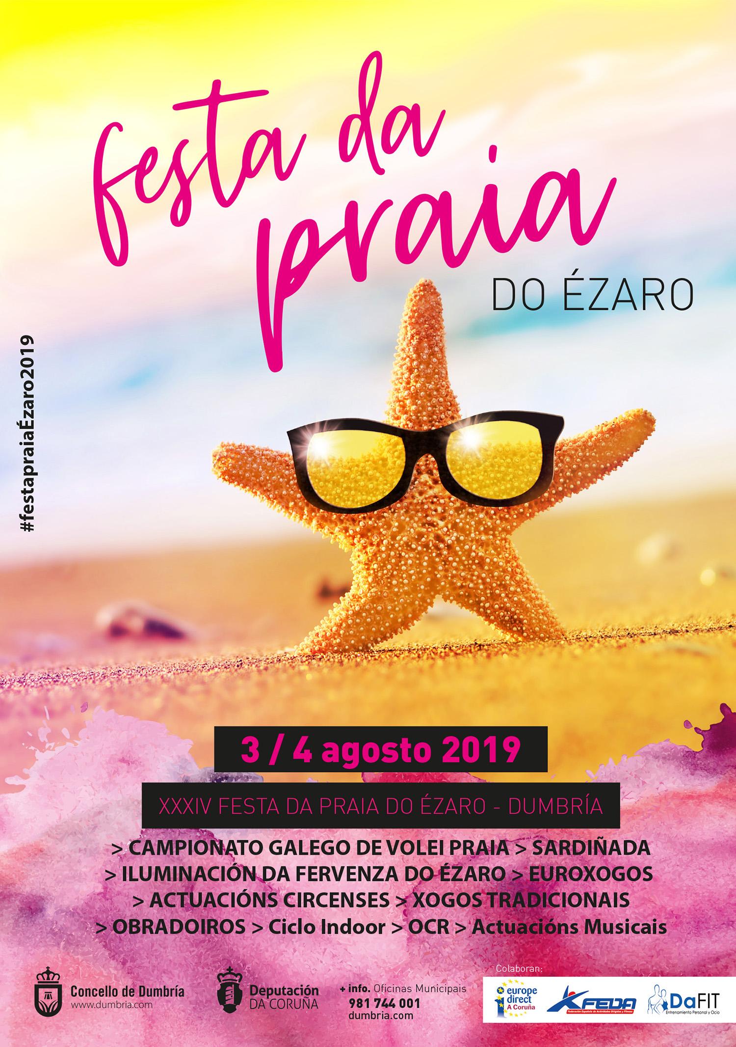 CARTEL FESTA DA PRAIA DE O ÉZARO 2019