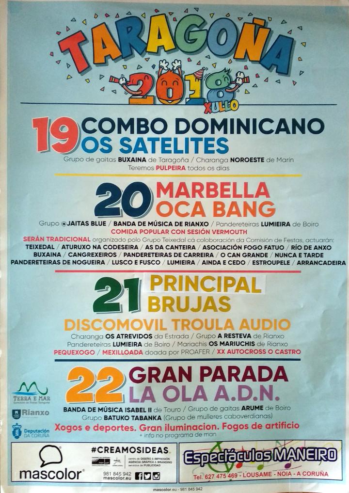 Festas Taragoña Verán 2018 Rianxo Campo Maneiro