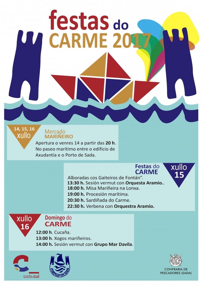 Cartaz Festas do Carme en Sada